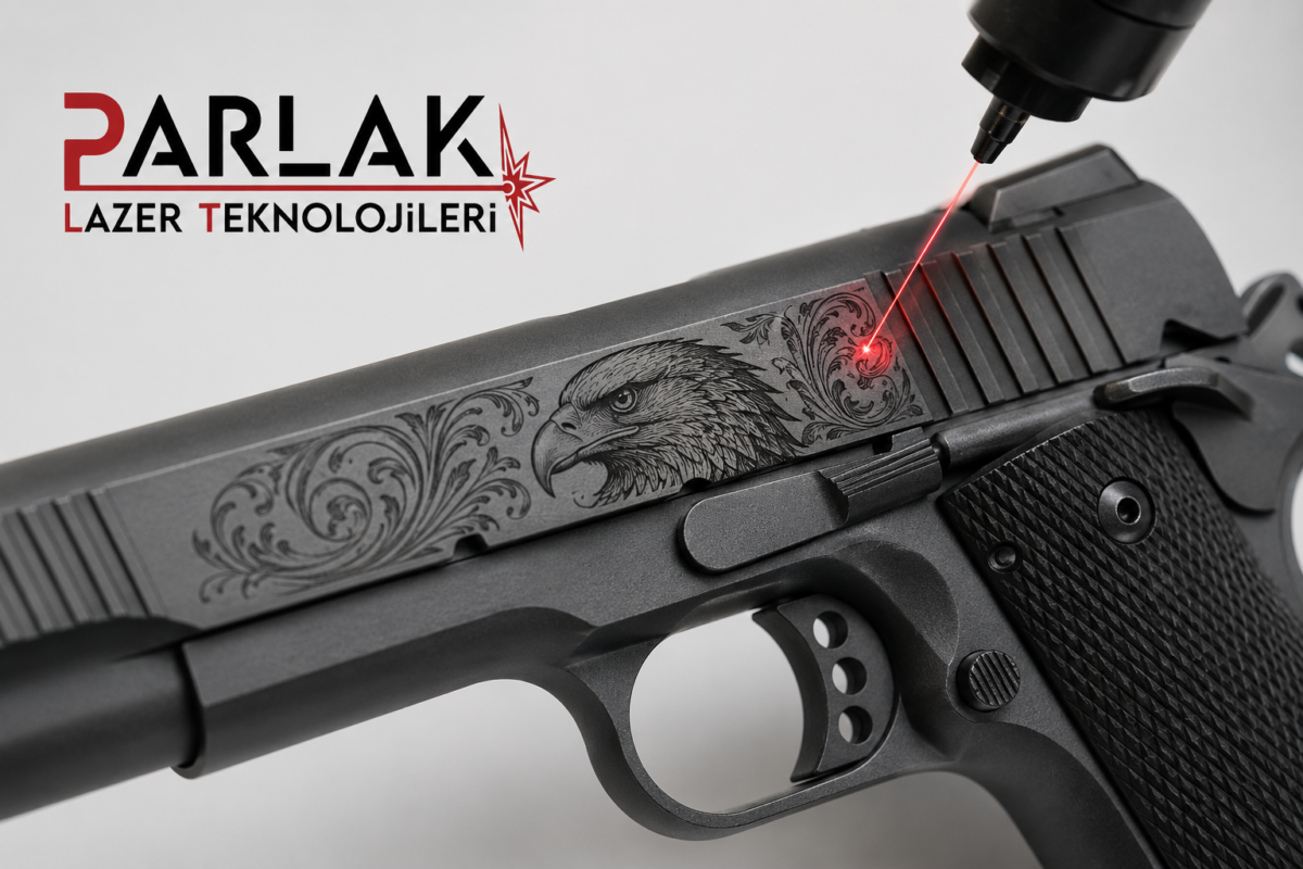 Parlak Lazer Teknolojileri tarafından metal yüzey üzerine yapılan profesyonel lazer gravür ve seri numarası markalama uygulaması